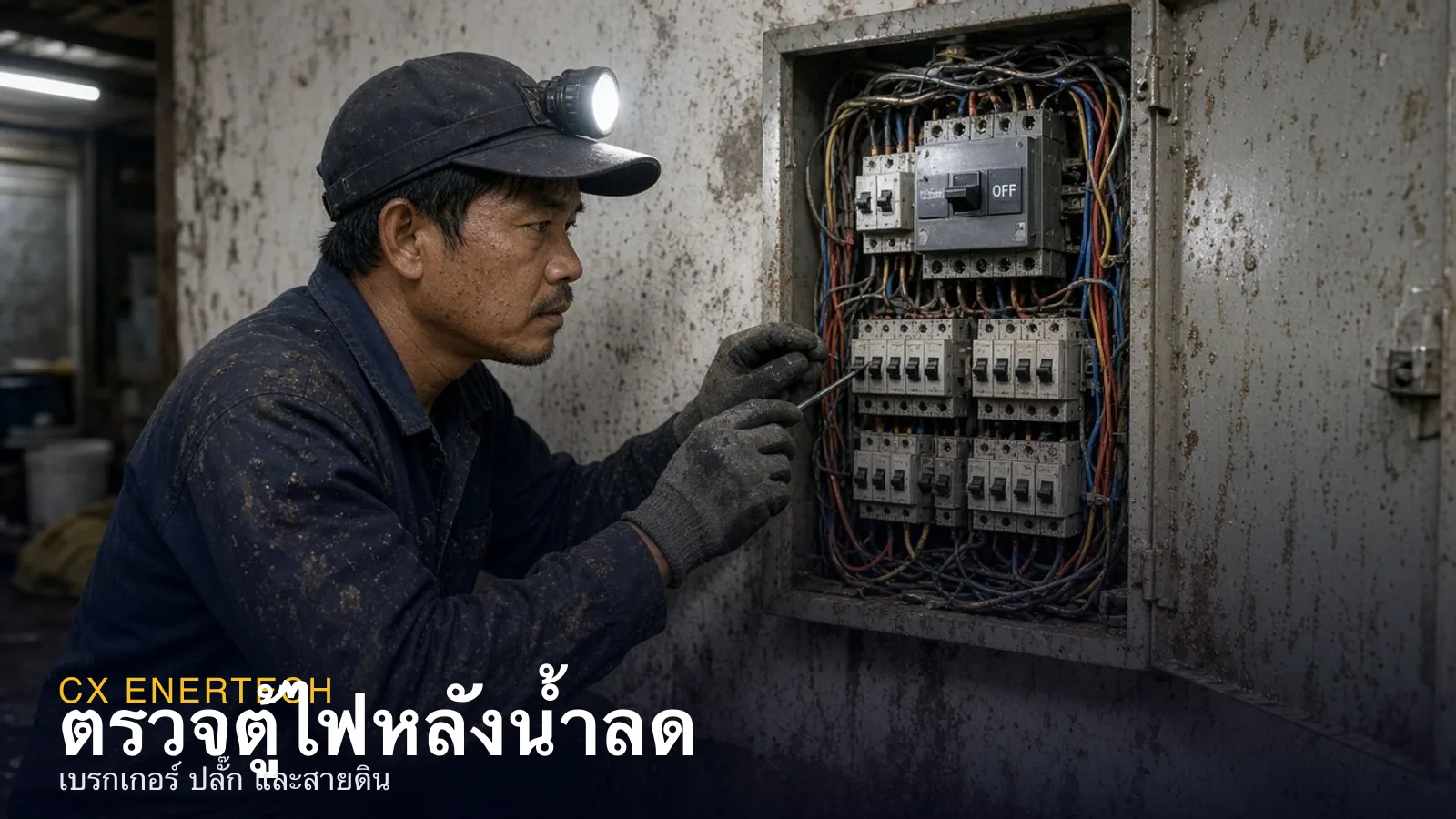 วิธีตรวจตู้ไฟและเบรกเกอร์เบื้องต้นหลังน้ำลด